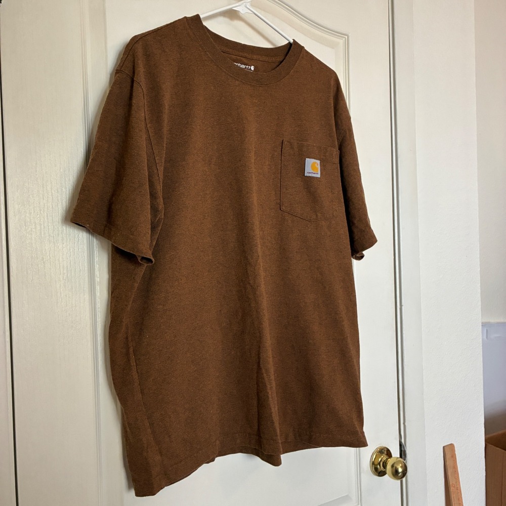 Carhartt Pocket Loose Fit T-Shirt Men Size Lg Brown Workwear Gorpcore Streetwear